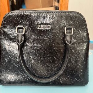 DKNY Black Embossed Satchel